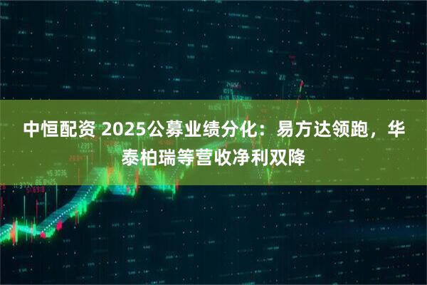 中恒配资 2025公募业绩分化：易方达领跑，华泰柏瑞等营收净利双降