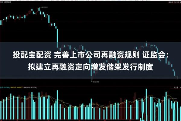 投配宝配资 完善上市公司再融资规则 证监会：拟建立再融资定向增发储架发行制度